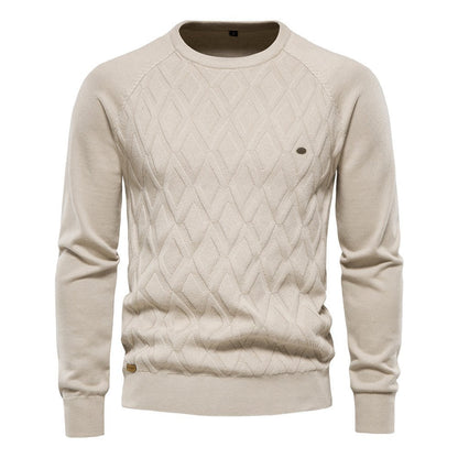 Herren Strickpullover Rautenmuster Modern Rundhals