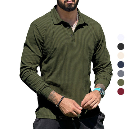 Herren Strickpullover Lang Knopfleiste Strukturiert Modern
