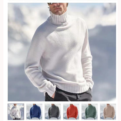 Herren Rollkragenpullover aus Merinowolle mit Struktur Optik - BerlinGlamour