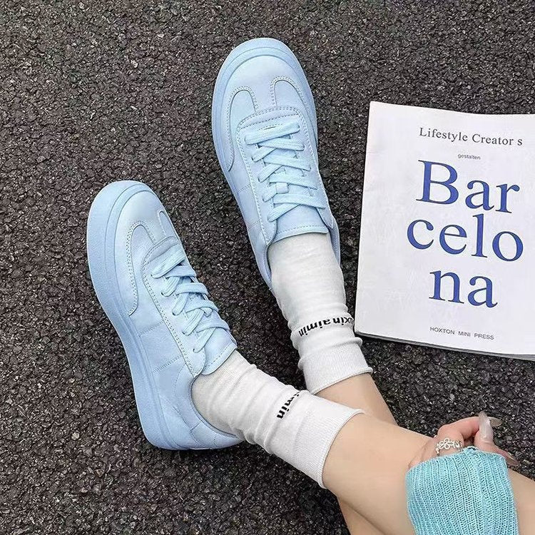 Damen Sneaker Sportlich Casual Glänzend Weiße Sneaker