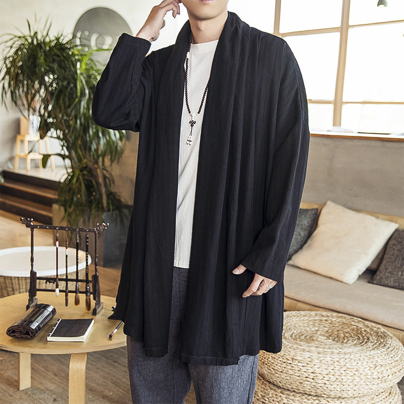 Herren Kimono-Jacke Lässig Elegant Weich