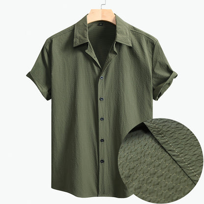 Herren Hemd Kurzarm Elegant Struktur Design - BerlinGlamour