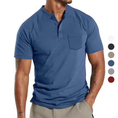 Herren T-Shirt Kurzarm mit Brusttasche Modern Sportlich