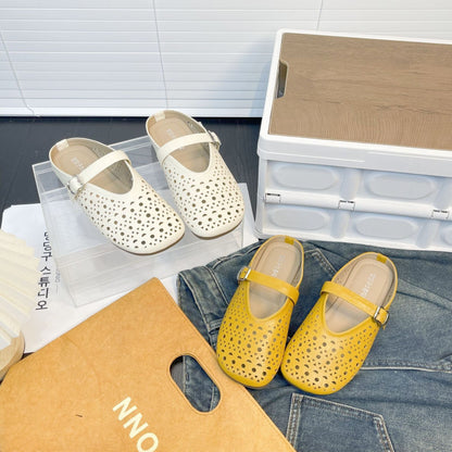 Damen Clogs Durchbruchdesign Verstellbarer Riemen Modern