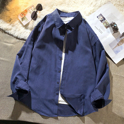 Herren Hemdbluse Atmungsaktiv Baumwolle mit Taschen