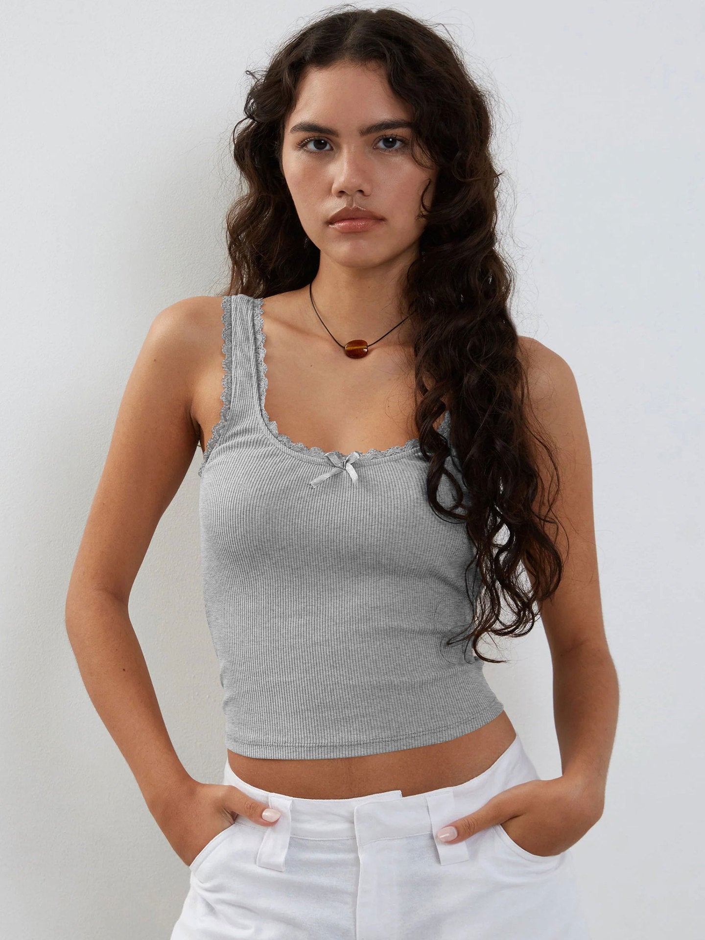 Damen Oberteil Rippen Top Trendy Modisch
