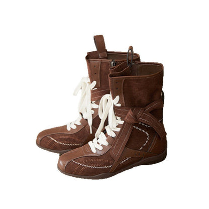 Damen Stiefel Bequem Schnürstiefel Mode