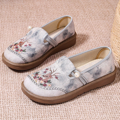 Damen Pantoletten Bequem Stoff Elastisch Floral