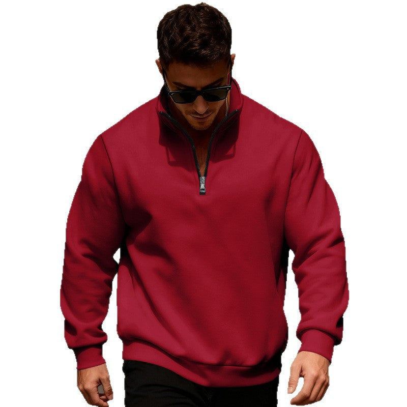 Herren Sweatpullover Hochkragen Reißverschluss Sportlich