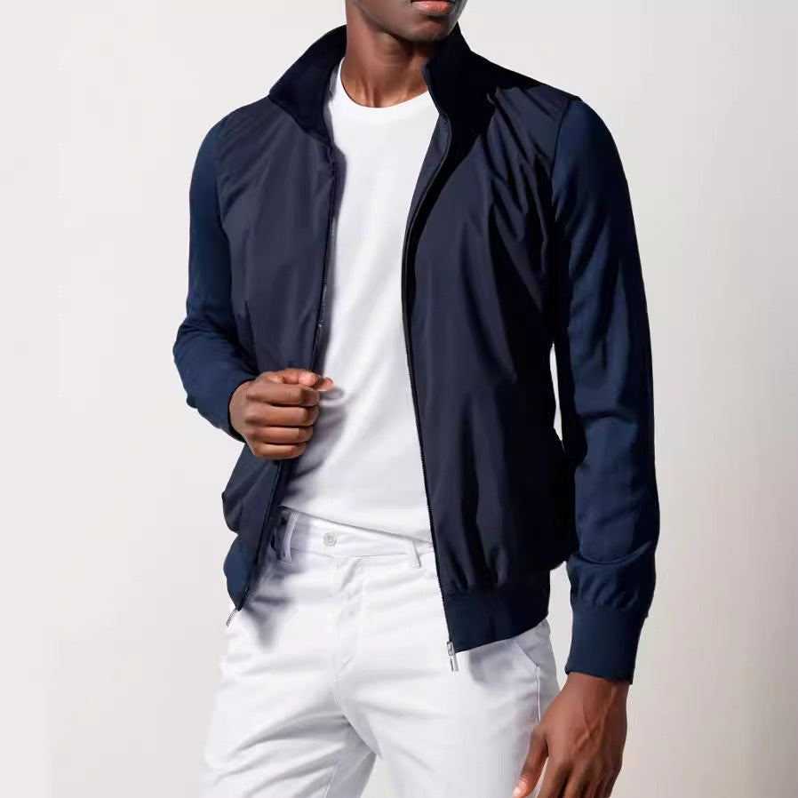 Herren Sommerjacke Slim Fit Lässig mit Reißverschlusstaschen
