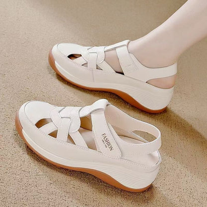 Damen Sandalen Komfort Bequem Keilabsatz - BerlinGlamour