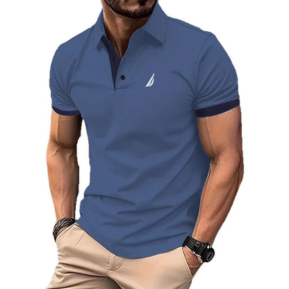 Herren Polohemd Elegant Moderner Kragen Knopfleiste