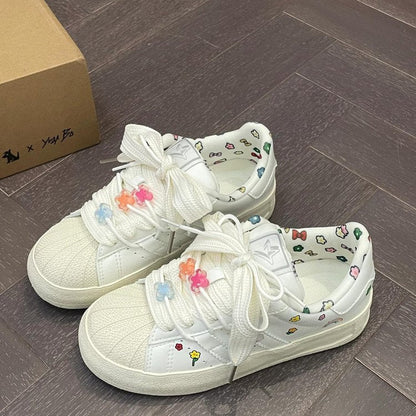 Damen Sneaker Atmungsaktiv Mit Dekor Trendy