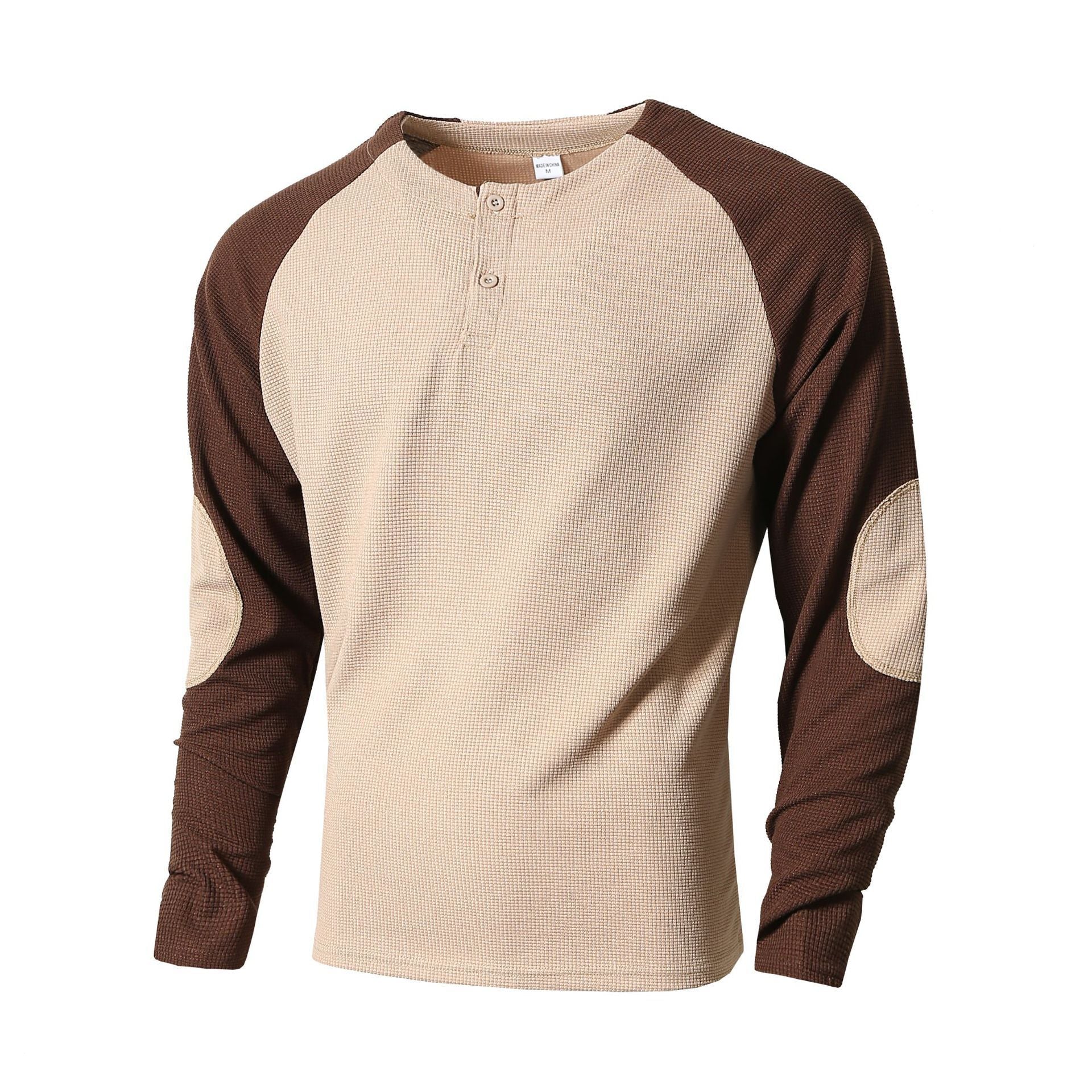 Herren Langarmshirt Modern mit Kontrastfarben und Raffung - BerlinGlamour