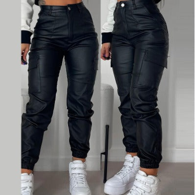 Damen Cargo-Hose Bequem Elastisch Taschen - BerlinGlamour