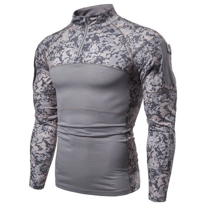Herren Funktionsshirt Camouflage Stehkragen Modern Sportlich