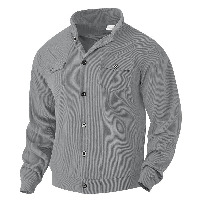 Herren Cordjacke Lederoptik Praktisch Mit Brusttaschen