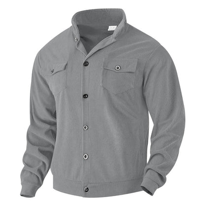 Herren Cordjacke Lederoptik Praktisch Mit Brusttaschen