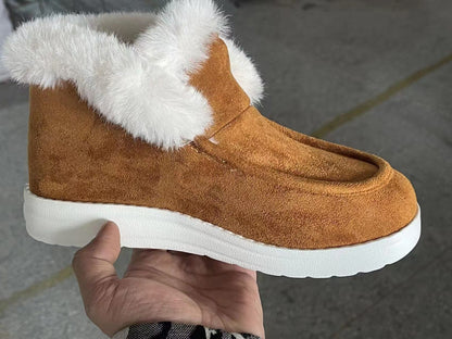 Damen Stiefeletten Weich Kunstfell Rutschfest Winter