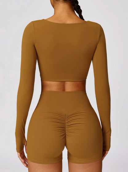 Sport-Bh Crop-Top Langarm Nahtlos für Damen - BerlinGlamour