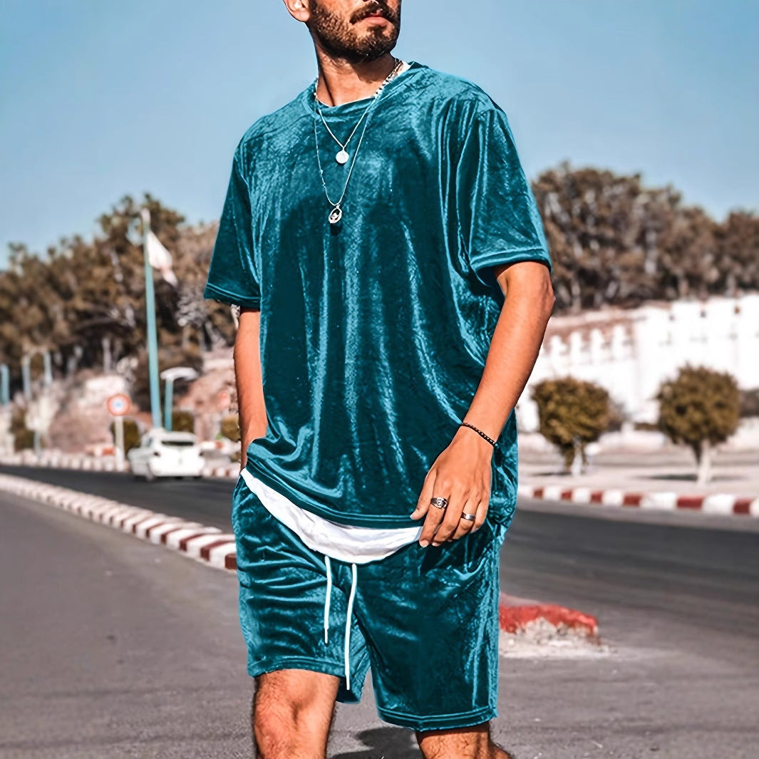 Herren Velours Set Freizeitmode Stylisch Bequem - BerlinGlamour