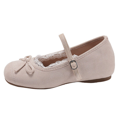 Damen Ballerinas Elegant Spitze Schnallenverschluss
