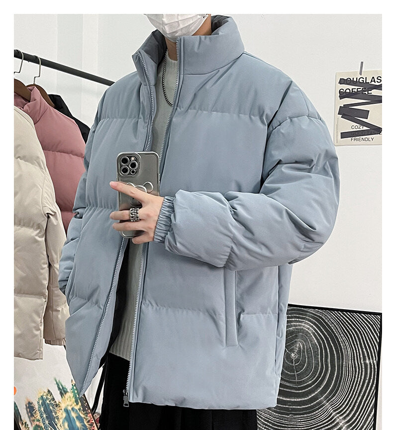 Herren Steppjacke Isoliert Warm mit Hochkragen