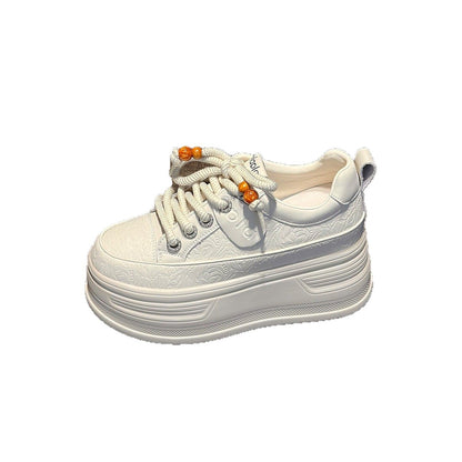 Damen Plateau Sneaker Strass Schnürsenkel Modisch Hoch
