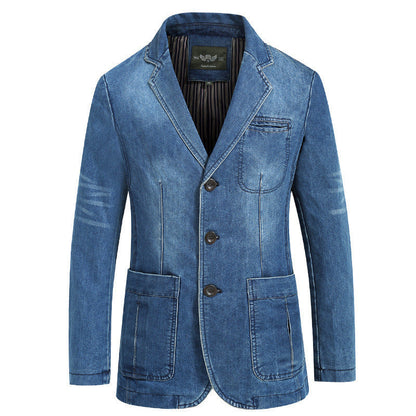 Herren Denim Blazer Modern Slim Fit