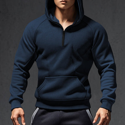 Herren Kapuzenpullover Reißverschluss Taschen Modern