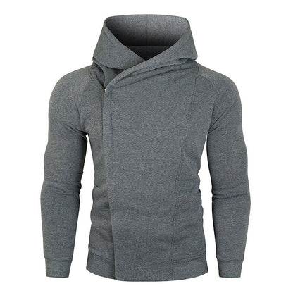 Herren Kapuzenpullover Asymmetrisch Reißverschluss Hochkragen Modern