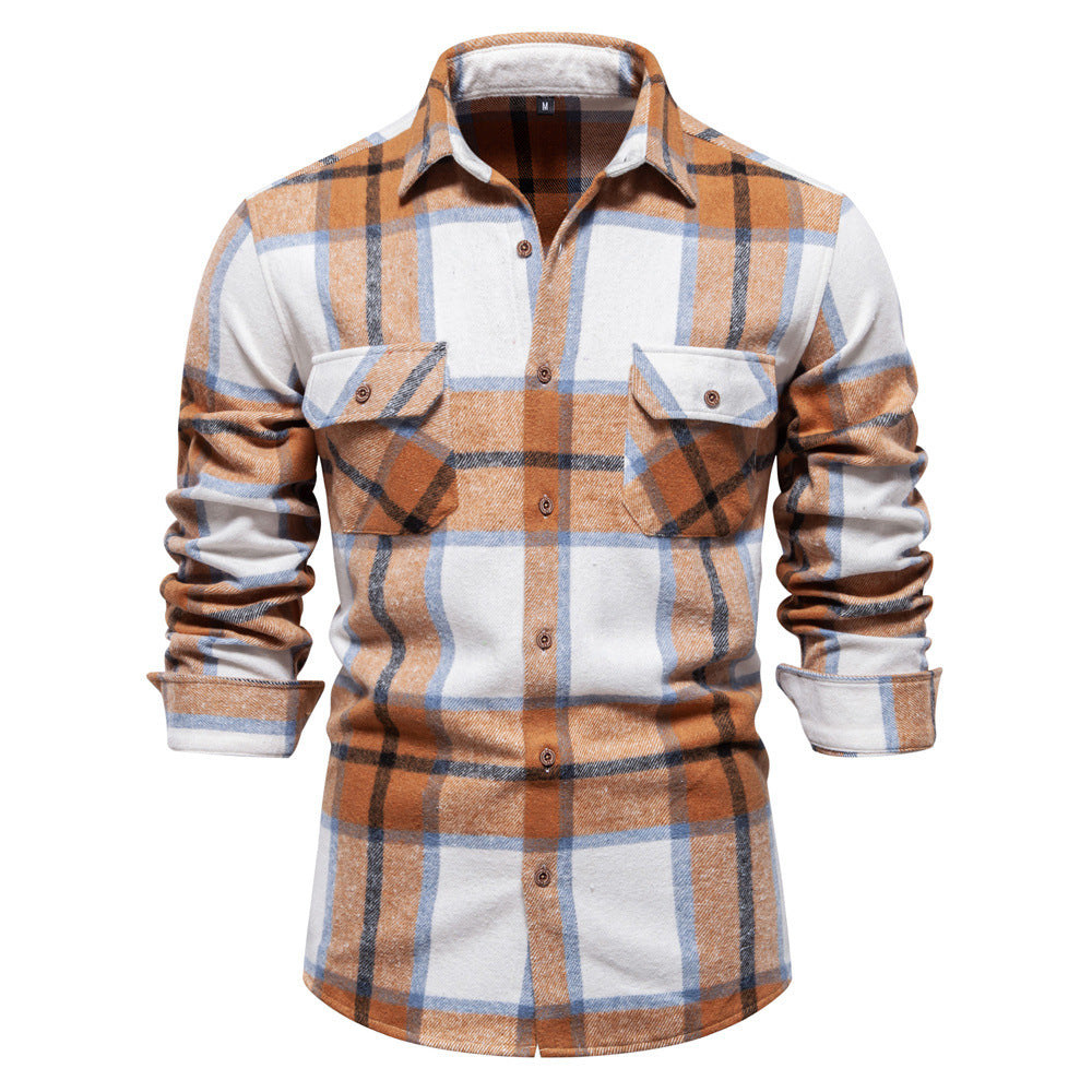 Herren Flanellhemd Kariert Mit Brusttaschen Wintersport