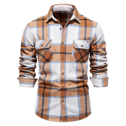 Herren Flanellhemd Kariert Mit Brusttaschen Wintersport