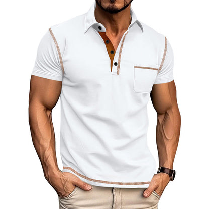 Herren Poloshirt Mit Kontrastdetails und Brusttasche Modern
