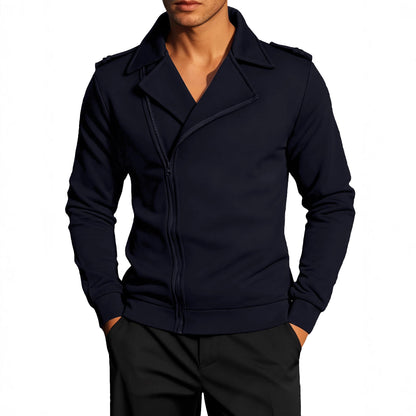 Lässige Herren Zipjacke Mit Kragen Modern