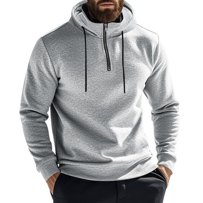 Herren Hoodie Sportlich Halbzip Kapuze Modern