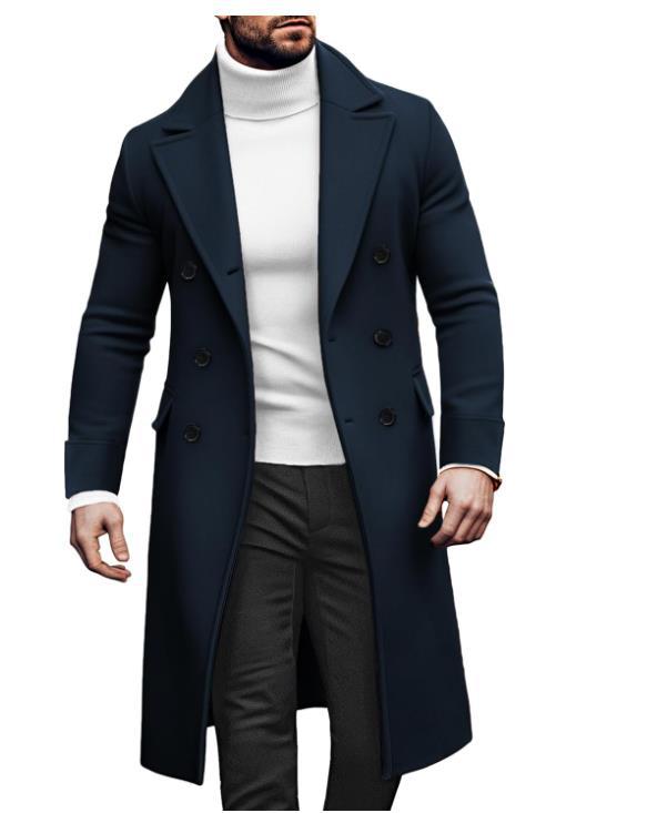 Herren Mantel Eleganter Doppelknopf Moderner Schnitt