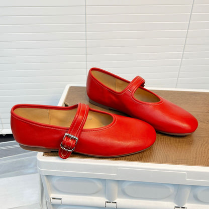 Damen Ballerinas Elegante Riemen Schuhe Bequem