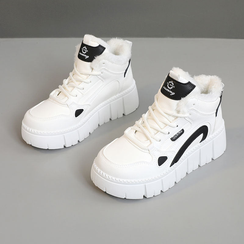 Damen High-Top Sneaker Plüsch Innensohle Rutschfest
