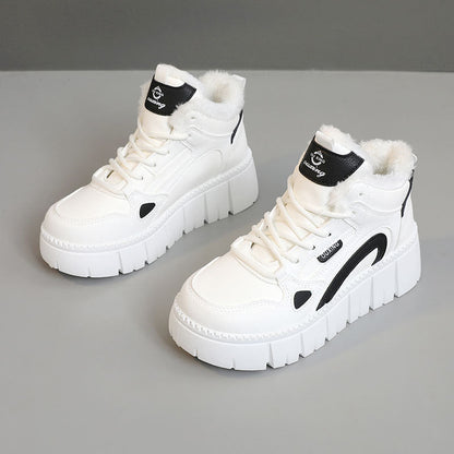 Damen High-Top Sneaker Plüsch Innensohle Rutschfest