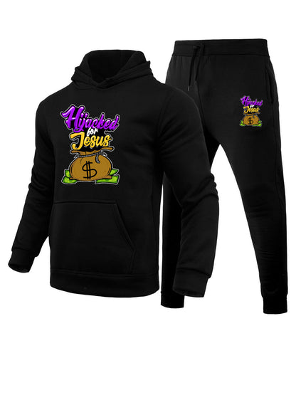 Herren Sportset Hoodie Jogginghose mit Taschen Modern