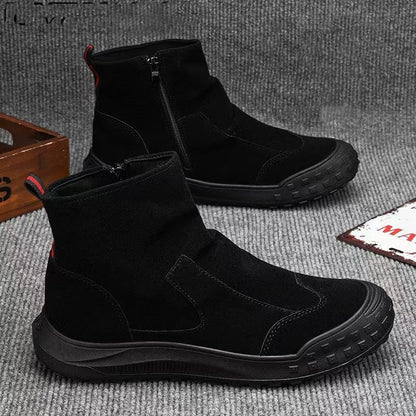 Damen Stiefel Ankle Boots Robust Reißverschluss