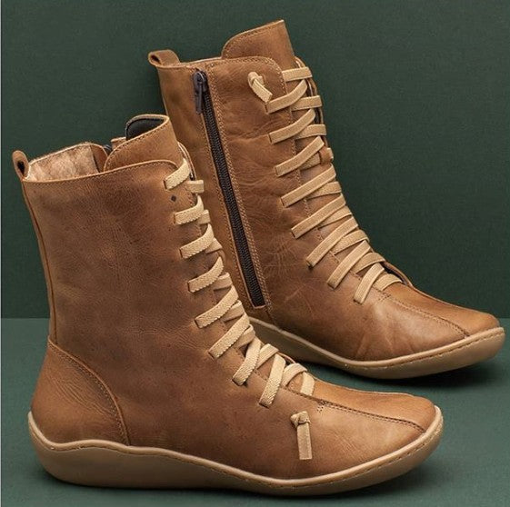 Damen Schnürstiefel Rutschfest Elastisch Winterstiefel