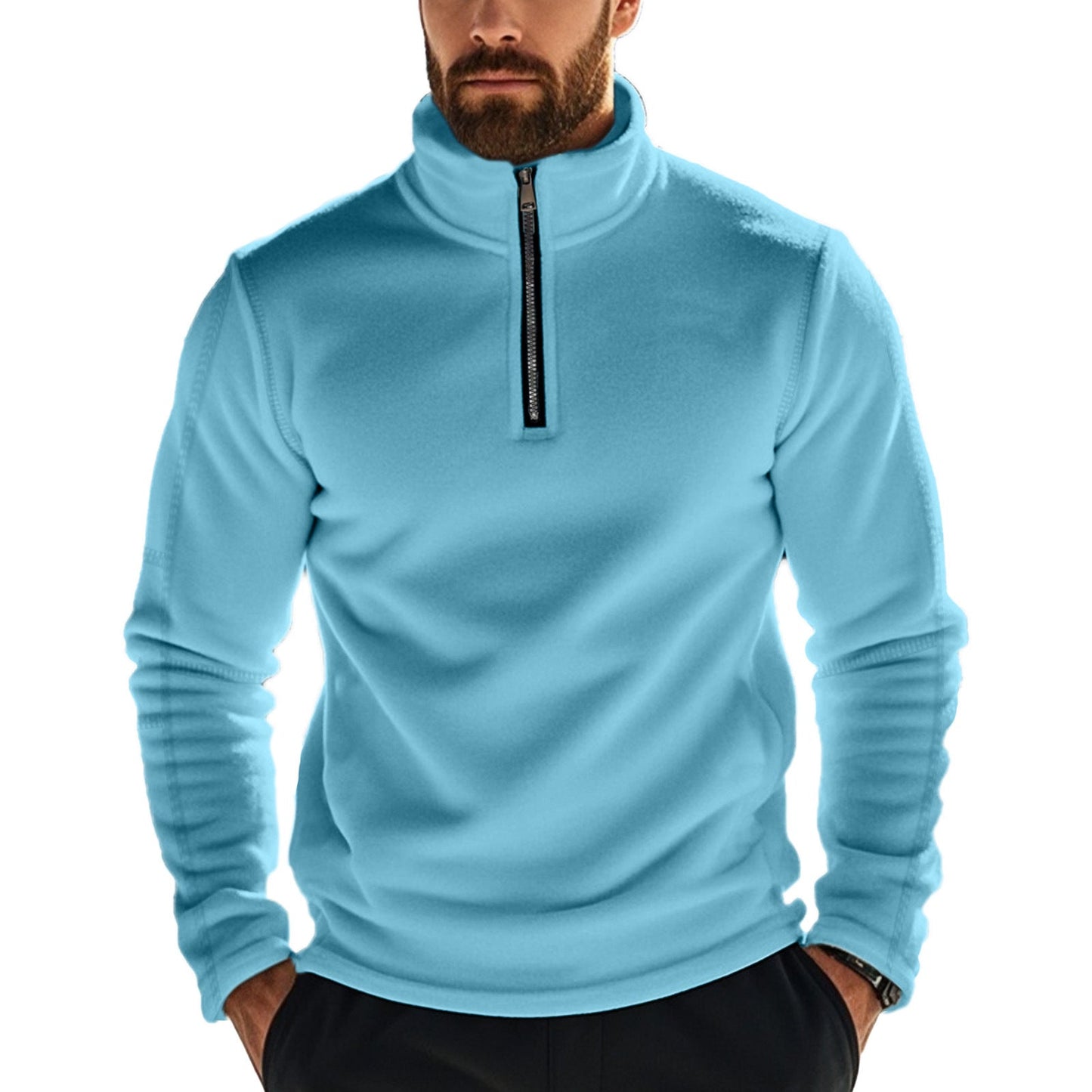 Herren Fleece-Pullover Funktionell Halbzipp Reißverschluss