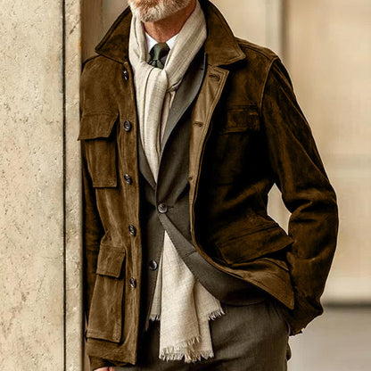 Herren Wildleder Mantel Elegant Modern Berlin - BerlinGlamour