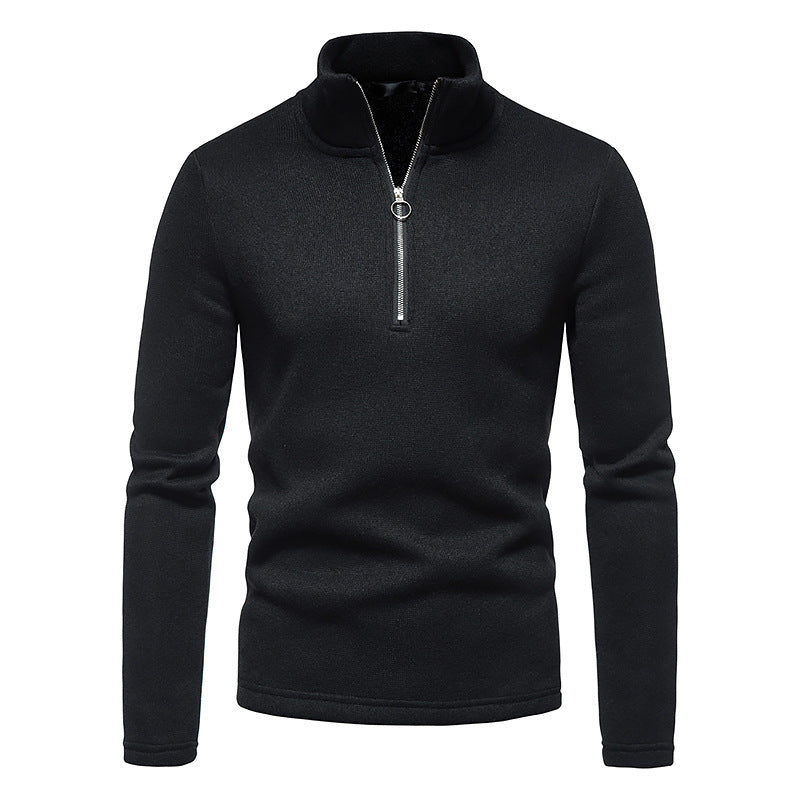 Herren Strickpullover Modern mit Zipper Hochkragen
