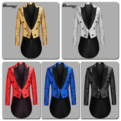 Herren Blazer Pailletten Elegant Revers Modern - BerlinGlamour