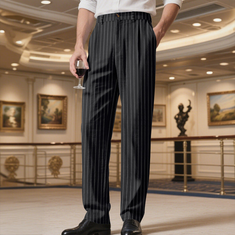 Herren Anzughose Slim Fit mit Streifen Elegant