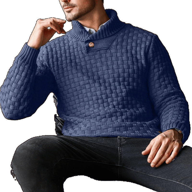 Herren Strickpullover Modern mit Stehkragen und Muster