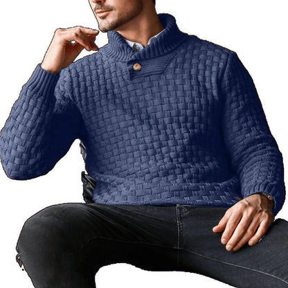 Herren Strickpullover Modern mit Stehkragen und Muster